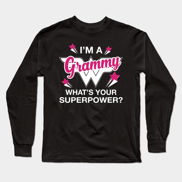 I'm A Grammy What's Your Superpower? Personalized Grandma Shirt Long Sleeve T-Shirt by bestsellingshirts